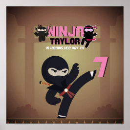 NINJA Movie Star Warrior Kicking it Karate Kinder Poster