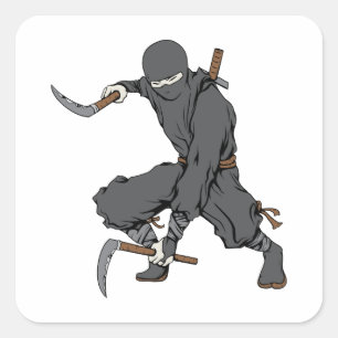 Ninja ~ Ninjas Martial Arts Krieger Fantasie Art Quadratischer Aufkleber