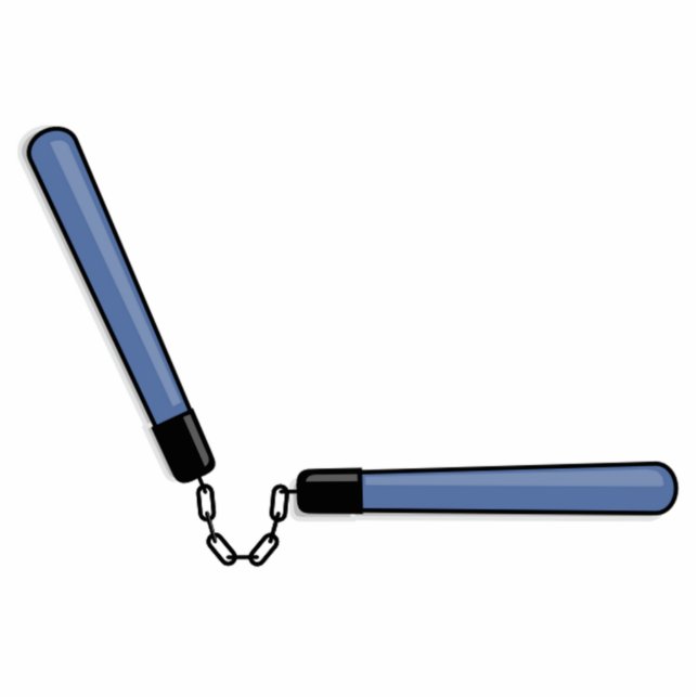 Ninja Nunchucks Freistehende Fotoskulptur (Vorne)