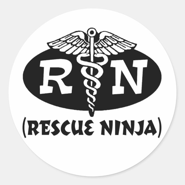 Ninja Nurse Runder Aufkleber (Vorderseite)