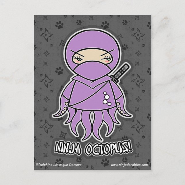 Ninja Octopus! Postkarte (Vorderseite)