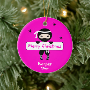 Ninja Ornament, Girls Niedlich Karate Kinder Weihn Keramik Ornament