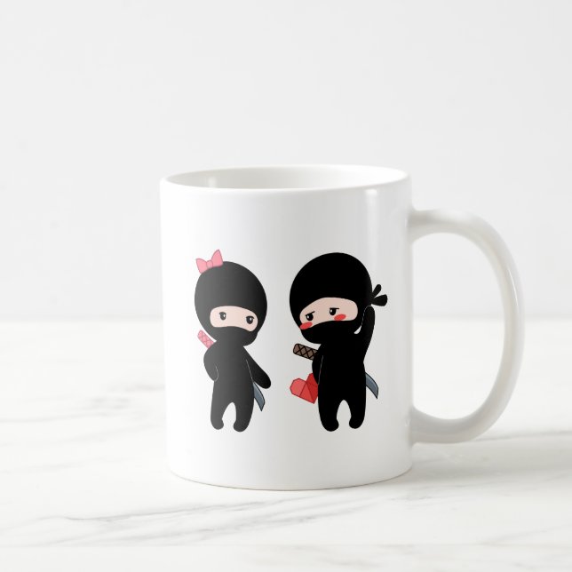 Ninja Pair, ein Junge und ein Mädchen Kaffeetasse (Rechts)