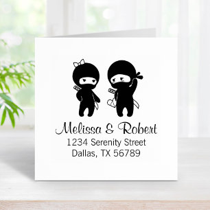 Ninja Pair, ein Junge und eine Mädchenadresse Gummistempel