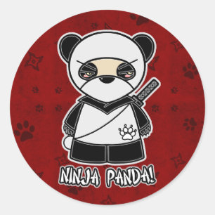Ninja Panda! Im roten Aufkleber
