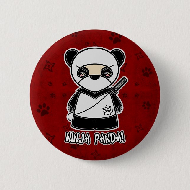 Ninja Panda! Im roten Knopf Button (Vorderseite)