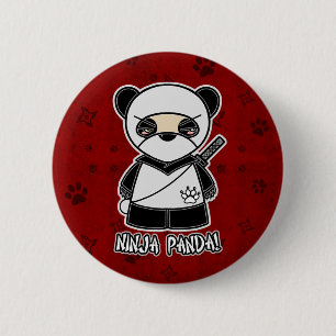 Ninja Panda! Im roten Knopf Button