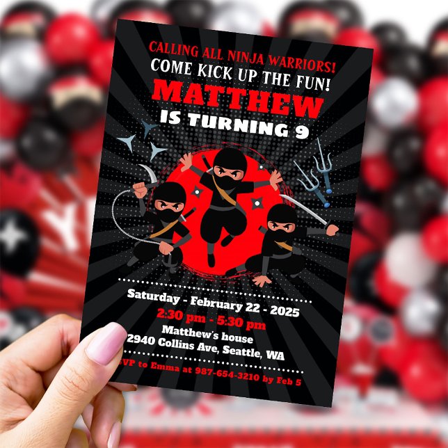 Ninja Party Einladung, Ninja Geburtstag Einladung (Von Creator hochgeladen)
