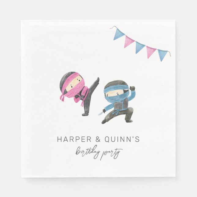 Ninja Party Paper Napkins Serviette (Vorderseite)