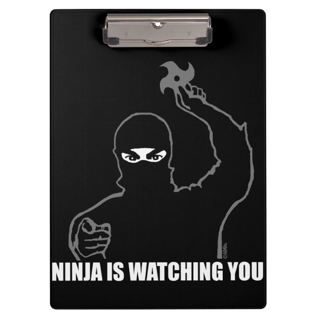 Ninja passt Sie auf Klemmbrett (Vorderseite)