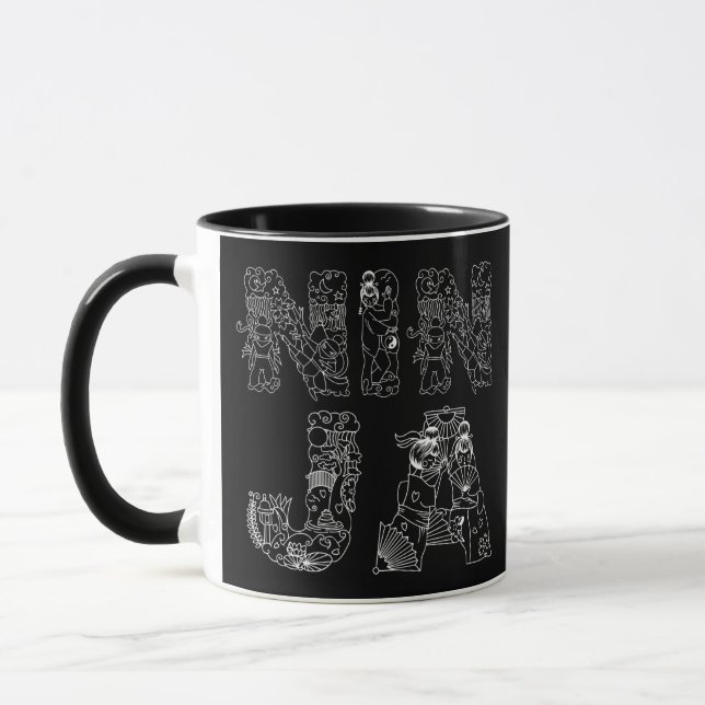 Ninja Phantastisch Text Art Tasse (Links)
