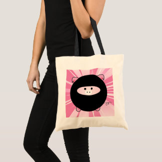 Ninja Pig auf Rosa Tragetasche