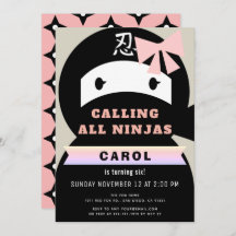 Ninja Pink & Black Girl Geburtstag