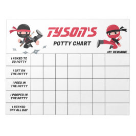 Ninja Potty Chart Personalisiert Name & Aufgaben Notizblock