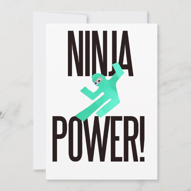 Ninja Power Einladung (Vorderseite)