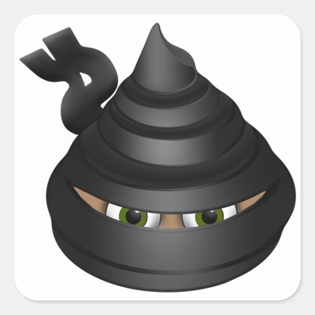 Ninja Quadratischer Aufkleber (Vorderseite)