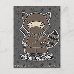 Ninja Raccoon! Postkarte