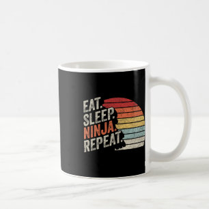 Ninja Retro Vintag Eat Sleep Ninja Karate Wiederho Kaffeetasse