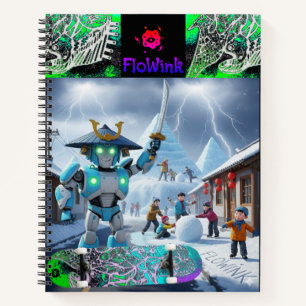 Ninja-Roboter-Spiralnotizbuch Notizbuch