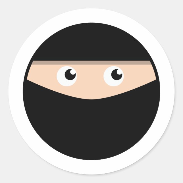 Ninja! Runder Aufkleber (Vorderseite)