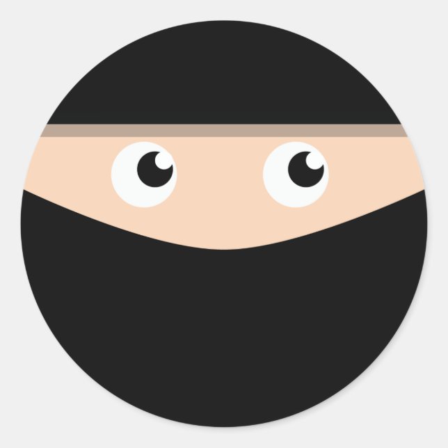 Ninja! Runder Aufkleber (Vorderseite)