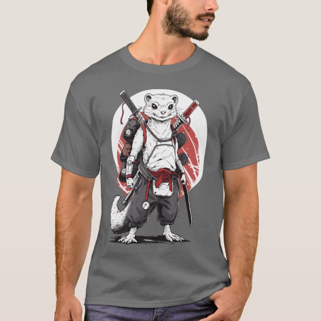 Ninja Samurai Anime Frett Manga Krieger Junge T-Shirt (Vorderseite)