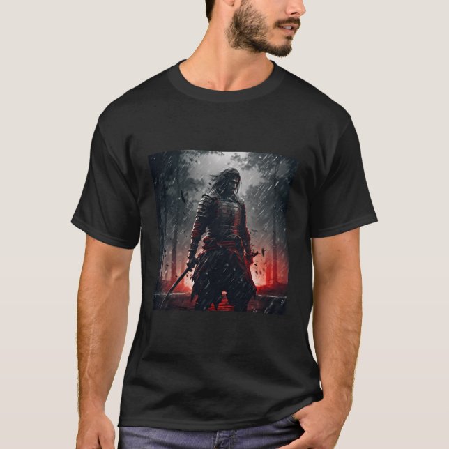 Ninja Samurai Japan Dark Warrior Torii T-Shirt (Vorderseite)