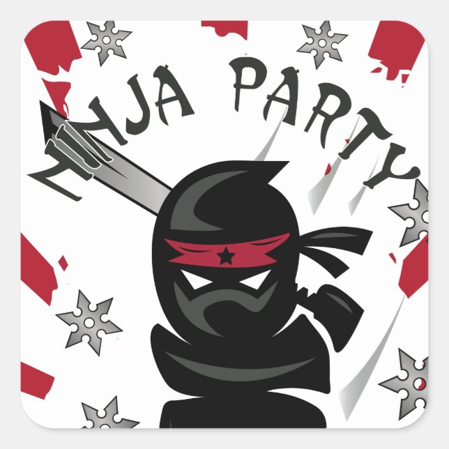 Ninja Samurai Warrior Birthday Party Stickers (Vorderseite)