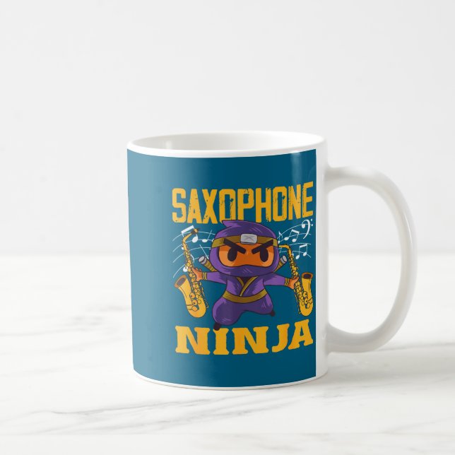 Ninja Saxophone Saxophonist World Kaffeetasse (Rechts)