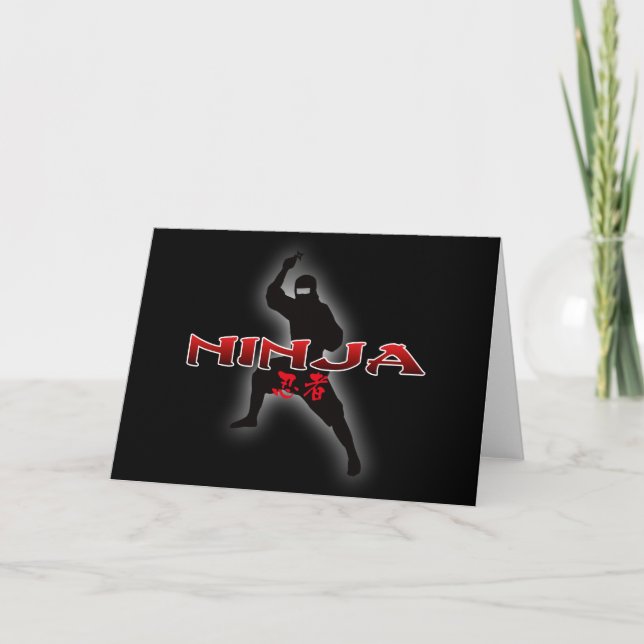 Ninja Silhouette Karte (Vorderseite)