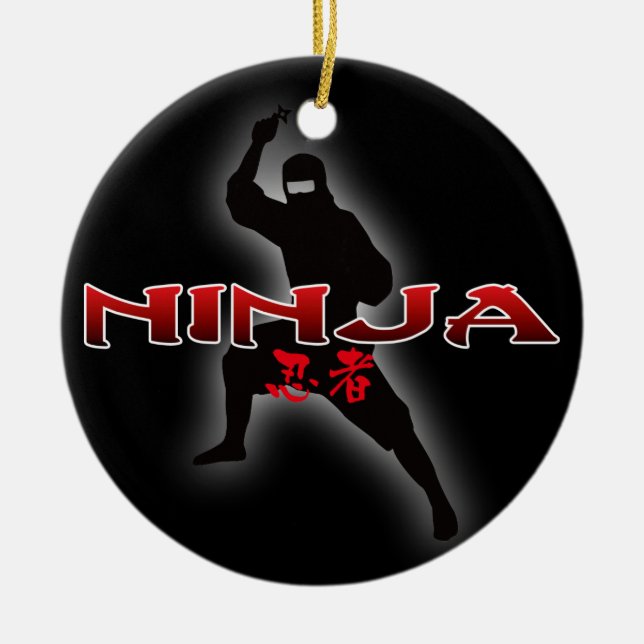 Ninja Silhouette Keramikornament (Vorne)