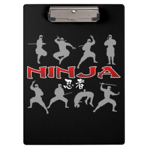 Ninja Silhouette Klemmbrett