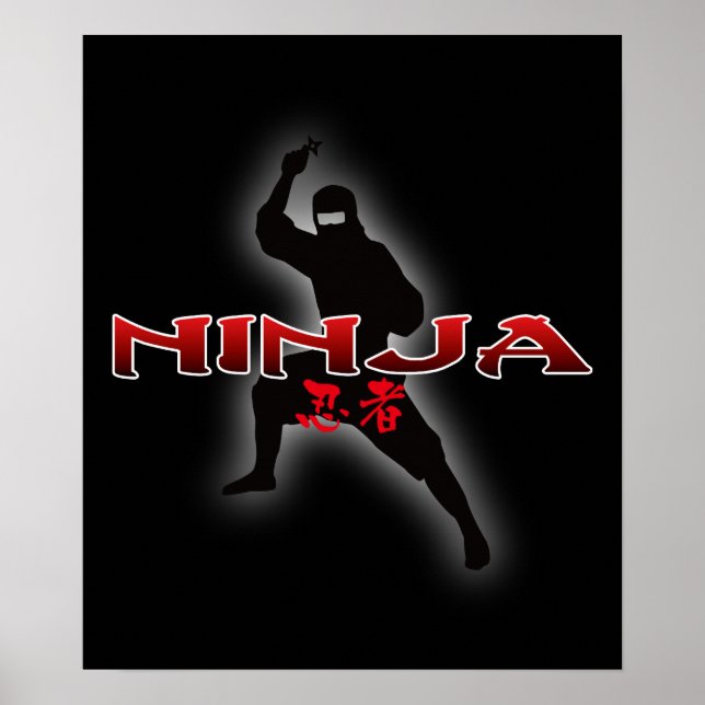 Ninja Silhouette Poster (Vorne)