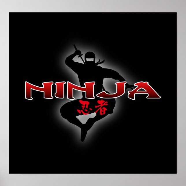 Ninja Silhouette Poster (Vorne)