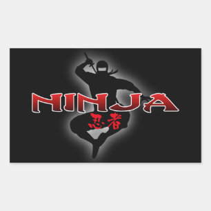 Ninja Silhouette Rechteckiger Aufkleber