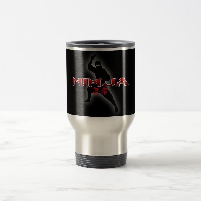 Ninja Silhouette Reisebecher (Mittel)