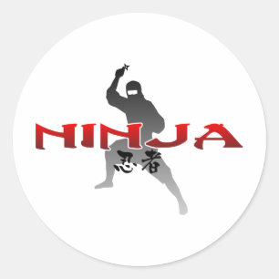 Ninja Silhouette Runder Aufkleber