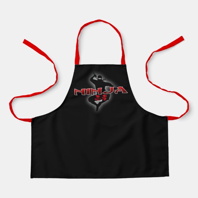 Ninja Silhouette Schürze (Vorderseite)
