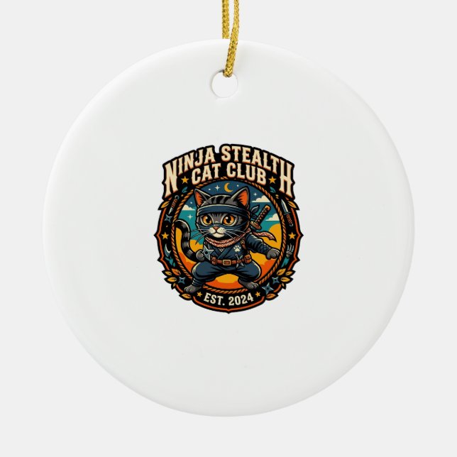 Ninja-Stealth-Katze Katzen-Mama-Geschenkidee - Nin Keramik Ornament (Vorne)