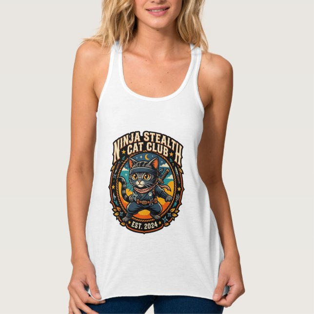 Ninja-Stealth-Katze Katzen-Mama-Geschenkidee - Nin Tank Top (Vorderseite)