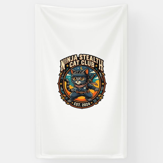 Ninja-Stealth-Katze Katzenmutter-Geschenkidee - Ni Banner (Vertikal)