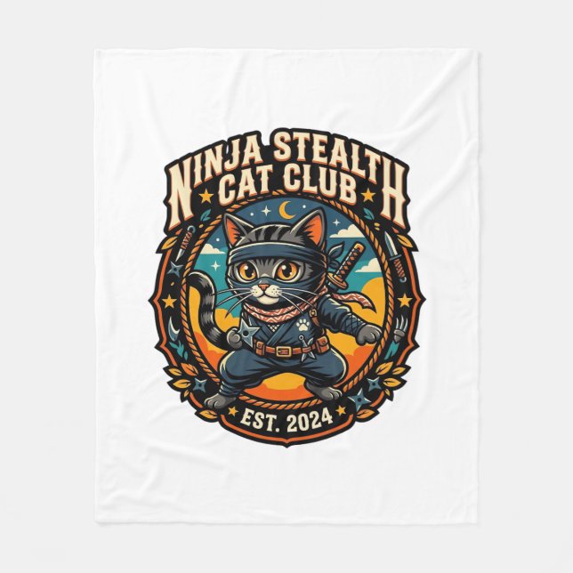 Ninja-Stealth-Katze Katzenmutter-Geschenkidee - Ni Fleecedecke (Vorderseite)