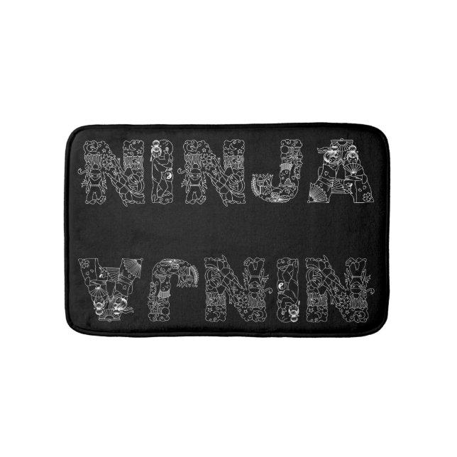 Ninja Superb Text Art Badematte (Vorderseite)