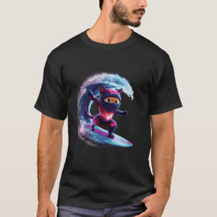 Ninja-Surfkatzen-Wellen-Fantasie T-Shirt