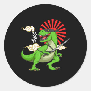 Ninja T-rex Funny Japanese Style Art Sticker