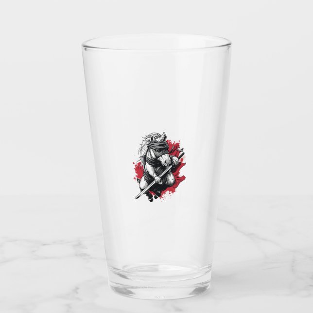 Ninja-Tarnkappen-Einhorn (1) Glas (Vorderseite)