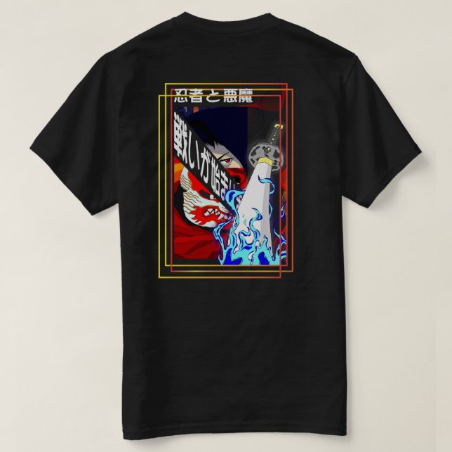 Ninja & The Demon: Die Schlacht beginnt T-Shirt (Design Rückseite)