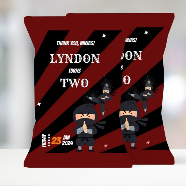 Ninja Theme Birthday Chip Bag Ninja Gastgeschenke Flyer (Ninja Chip Bag)