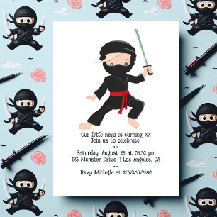 Ninja themed Birthday Party Einladung