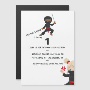Ninja themed Birthday Party Magneteinladung